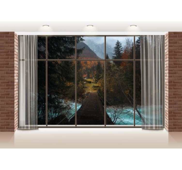 Mountain pathway scene stenske poslikave - TenStickers