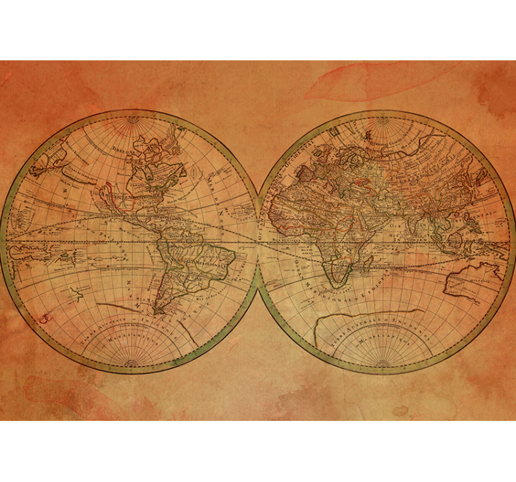 Retro global atlas fototapete z zemljevidom sveta - TenStickers