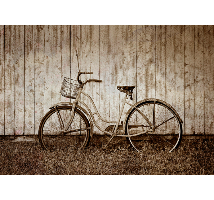 Vintage bicycle scene fototapeta z vozili - TenStickers