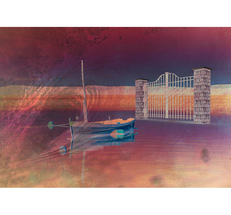 Mirna jezerska pokrajina Stenske poslikave - TenStickers