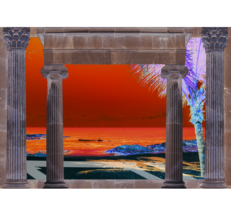 Pogled na morje na karibsko obalo naravni freski - TenStickers