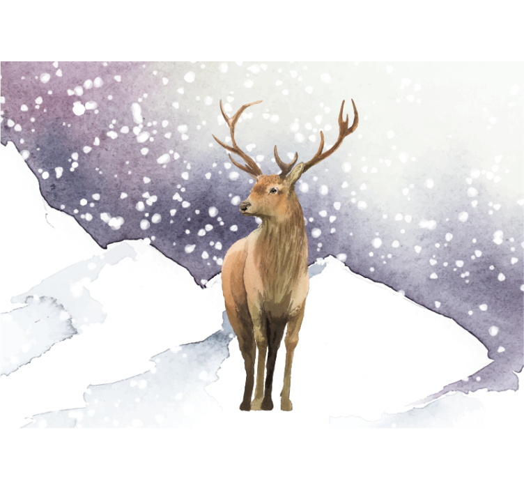 Jelen v snegu podrobna stenska stena - TenStickers