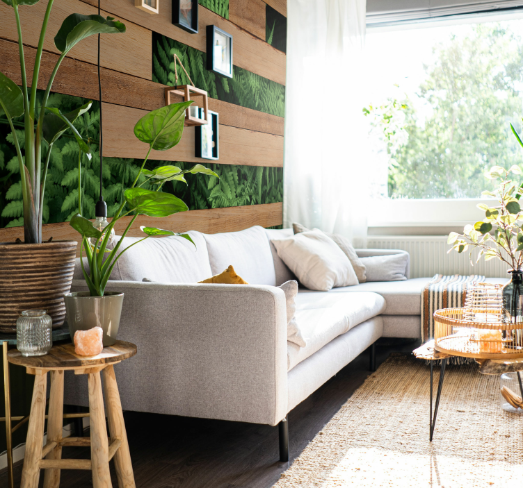 Stenska rastlina Fototapete z imitacijo lesa - TenStickers