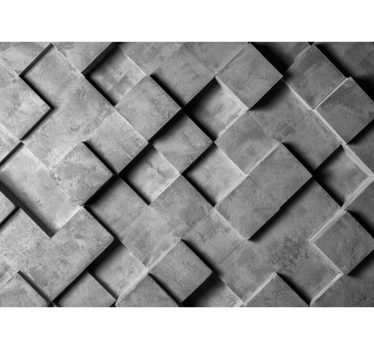 3d stenski poslikavni pisarniški 3d geometrijski kvadrat - TenStickers