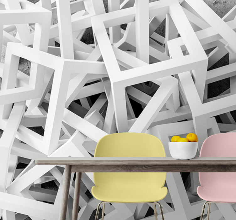 Abstract white shapes fototapete s teksturami - TenStickers