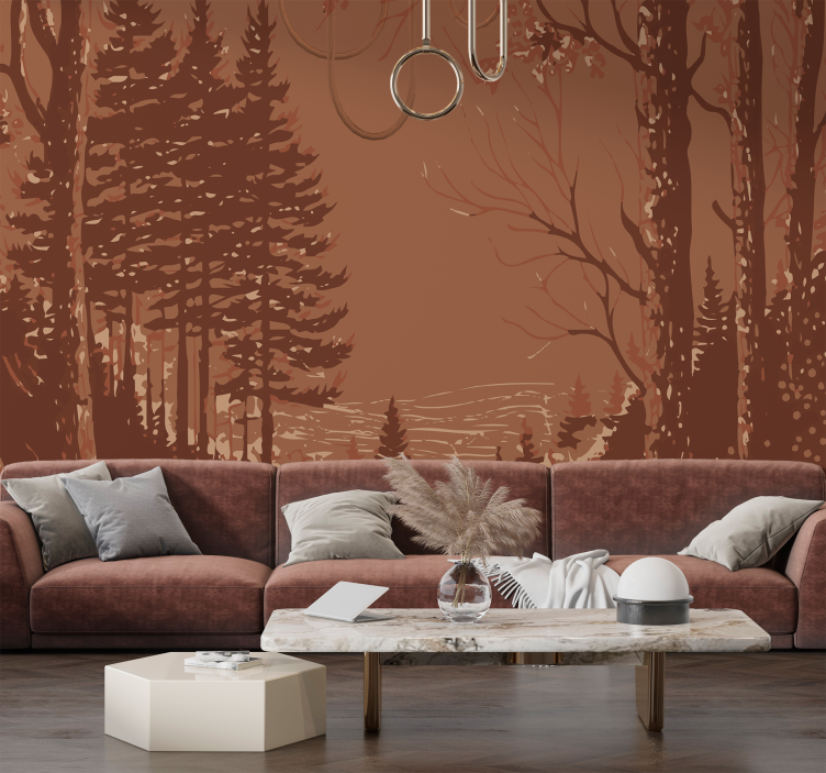 Abstraktno oblikovanje narave fototapeta terracotta - TenStickers