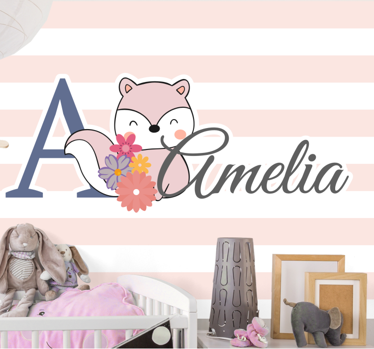 Adorable fox design fototapete za otroško sobo - TenStickers