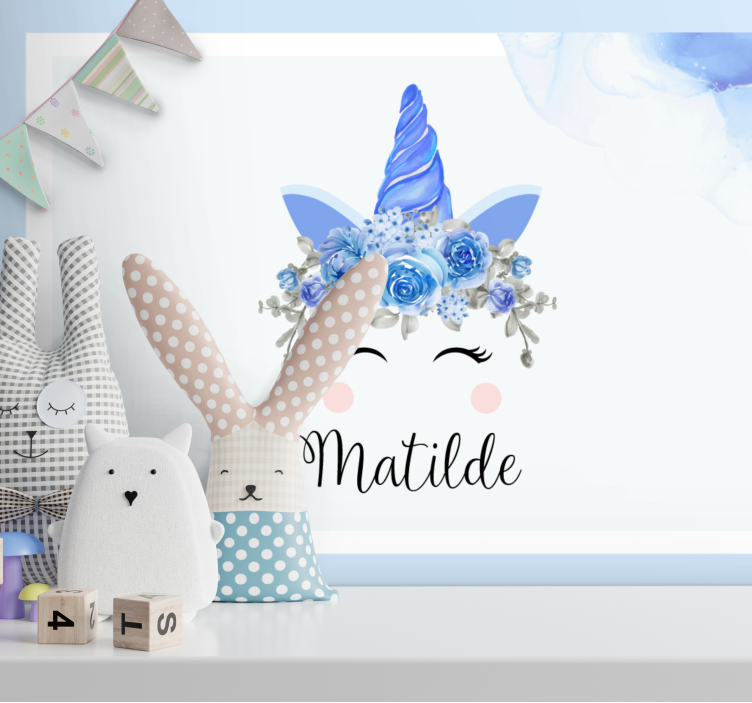 Adorable unicorn illustration za otroško sobo - TenStickers