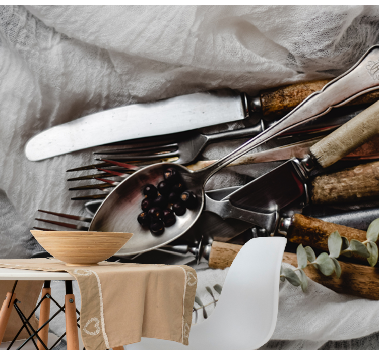 Ansambel starinskih pripomočkov Kuhinjski fototapeti - TenStickers