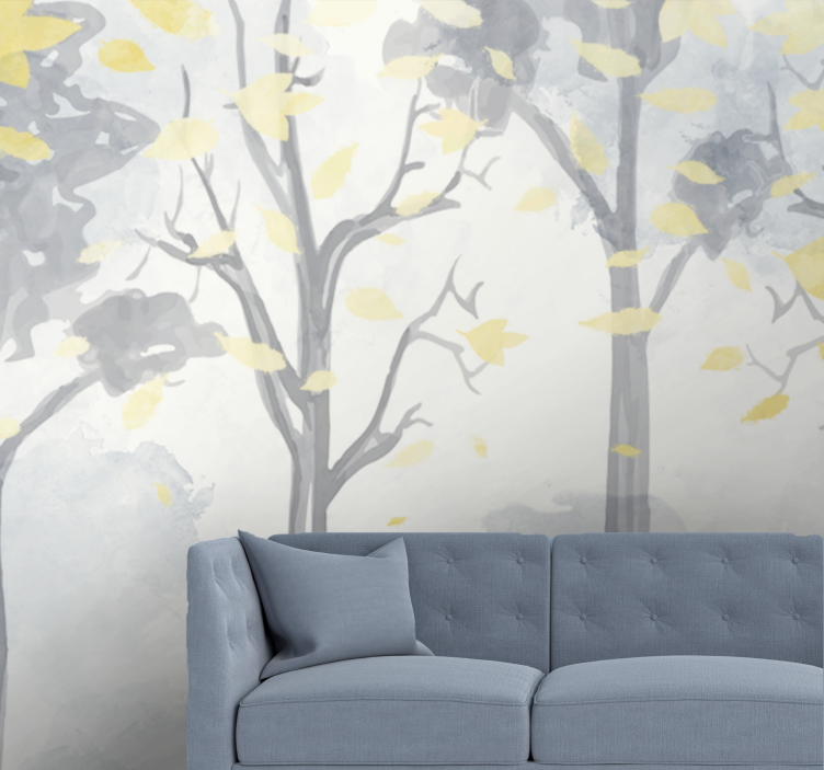 Autumn trees silhouettes fototapetai dreves - TenStickers