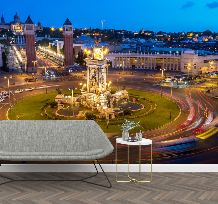 Fototapeta barcelona plaza de españa mestni zid - TenStickers