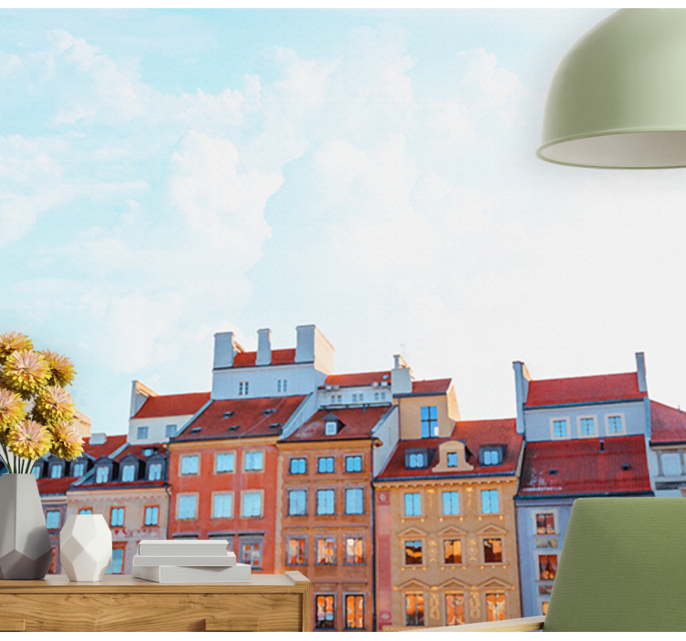 Barvita mestna krajina Fototapete mest in držav - TenStickers