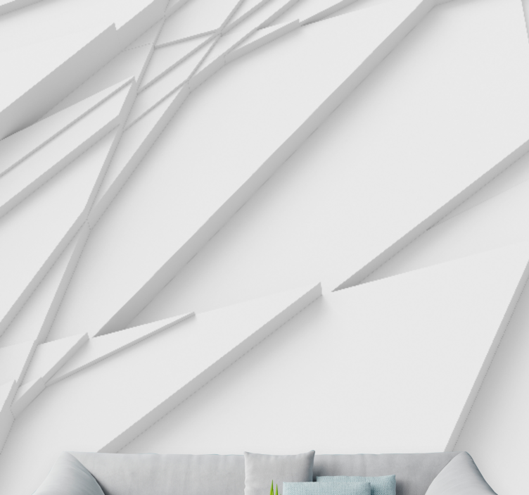 Beli trikotniki vzorec 3d stenska poslikava - TenStickers