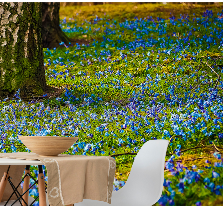Bluebell meadow scene fototapete cvetje - TenStickers