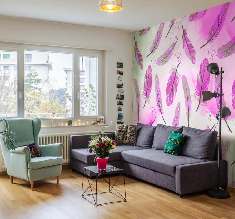 Boho perje zen stenska poslikava - TenStickers