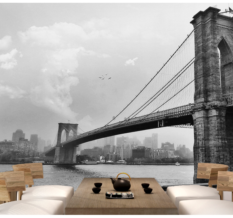 Brooklyn bridge outline fototapeta new york - TenStickers