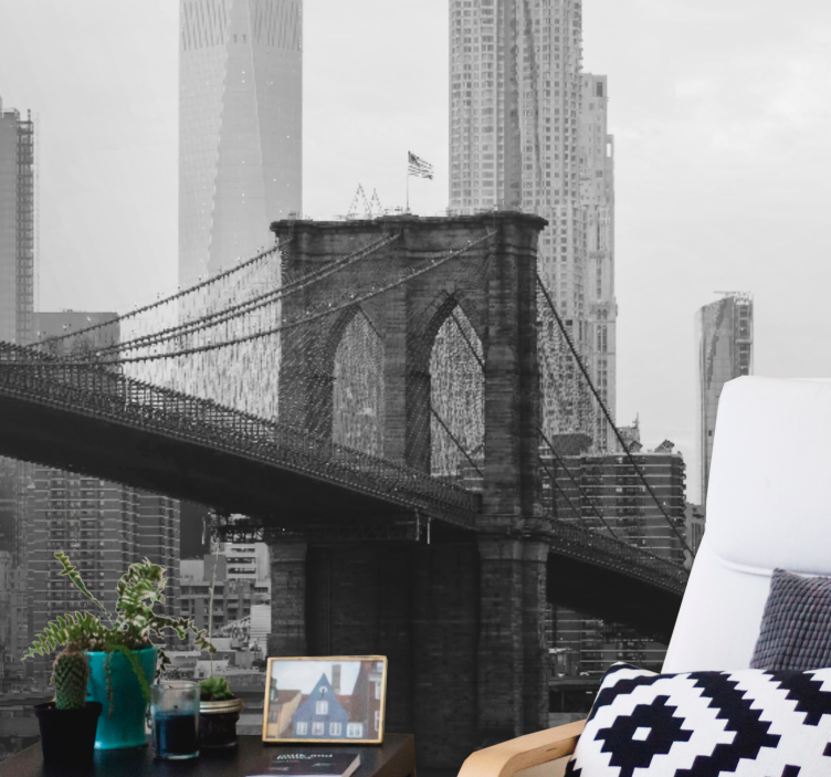 Brooklyn bridge silhouette fototapete mest in držav - TenStickers