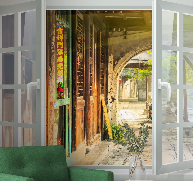 Charming alleyway scene fototapete mest in držav - TenStickers