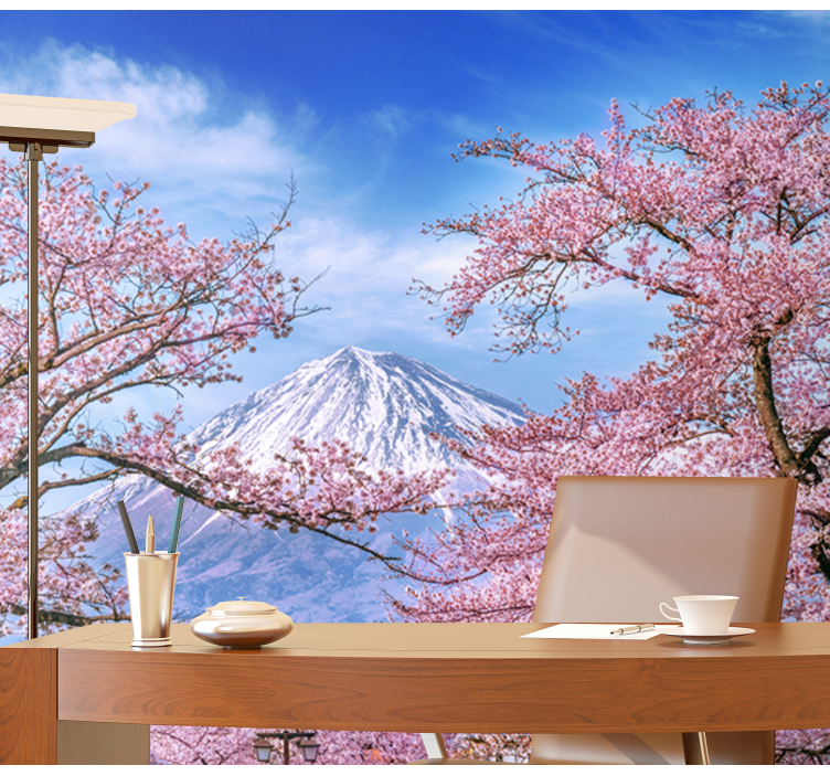 Cherry blossom landscape fototapete narava - TenStickers