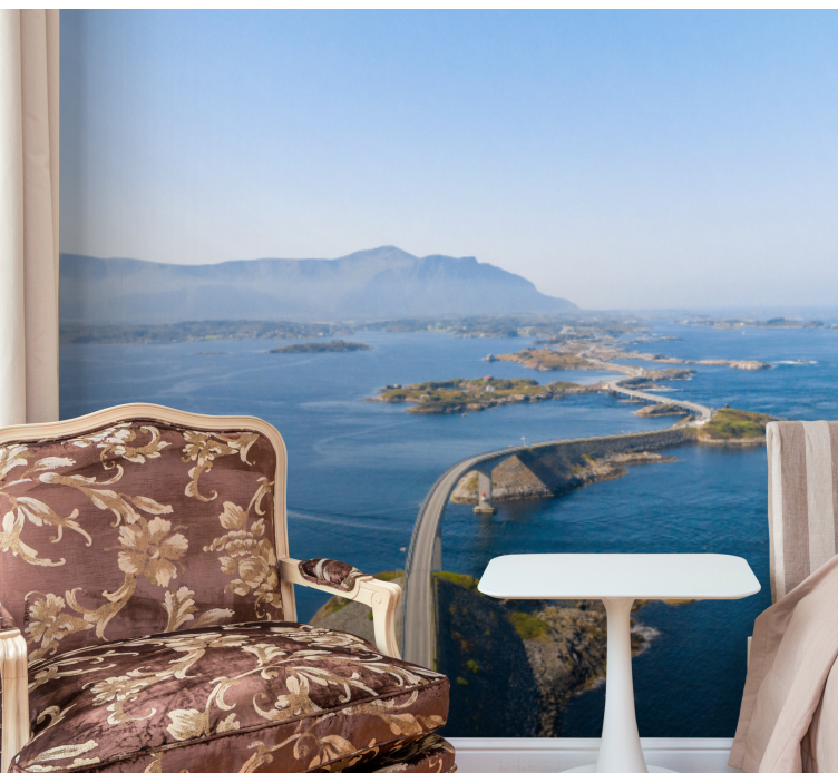 Coastal pathway view fototapeta z gorami - TenStickers