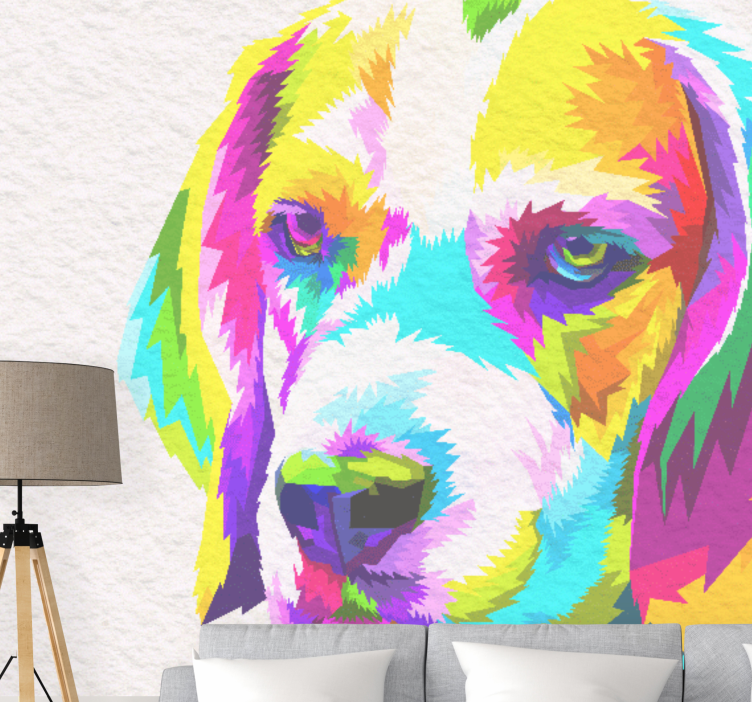 Colorful dog portrait fototapete z živalmi - TenStickers