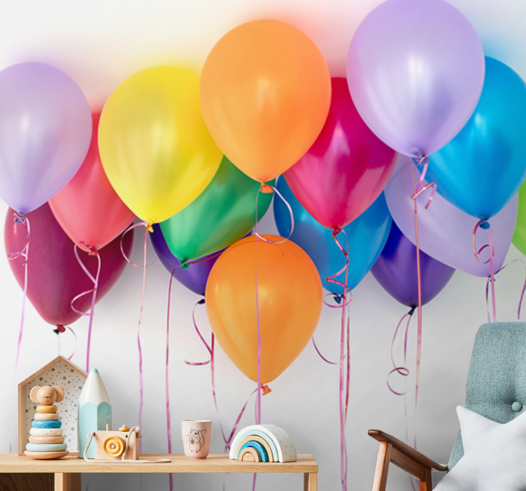 Colorful party balloons fototapeta ljubezen - TenStickers