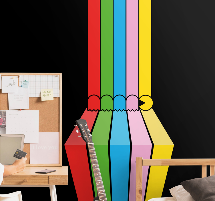 Colorful pencil strokes fototapete z graffiti motivi - TenStickers