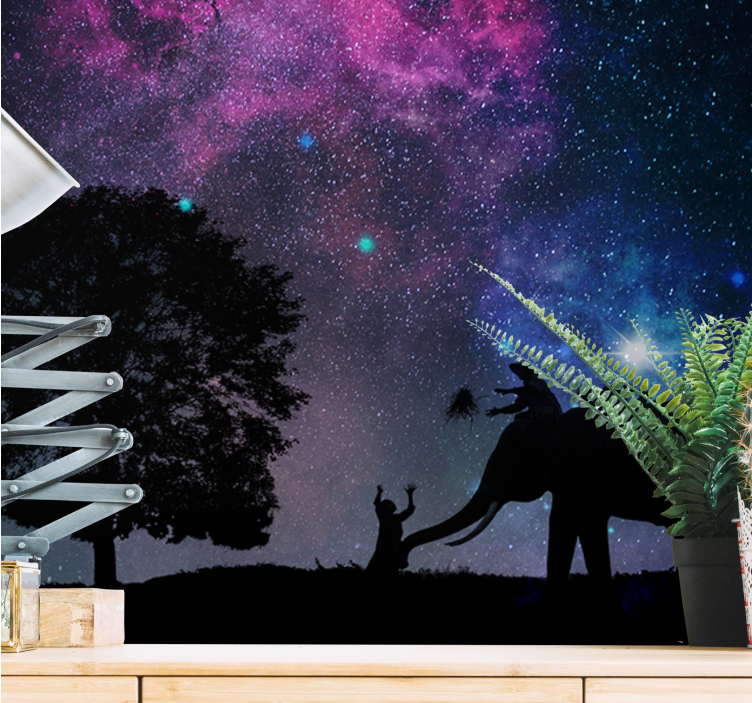 Cosmic elephant adventure fototapeta s citati - TenStickers