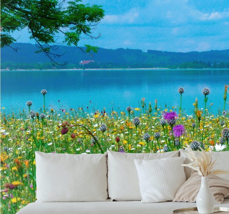 "cottagecore" pomladno jezero narava stenska poslikava - TenStickers