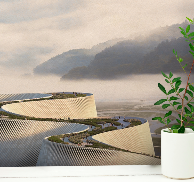 Curved architectural form stenske poslikave - TenStickers