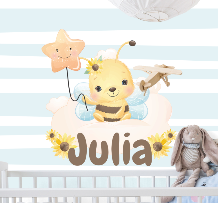 Cute bee character fototapeta za otroke - TenStickers