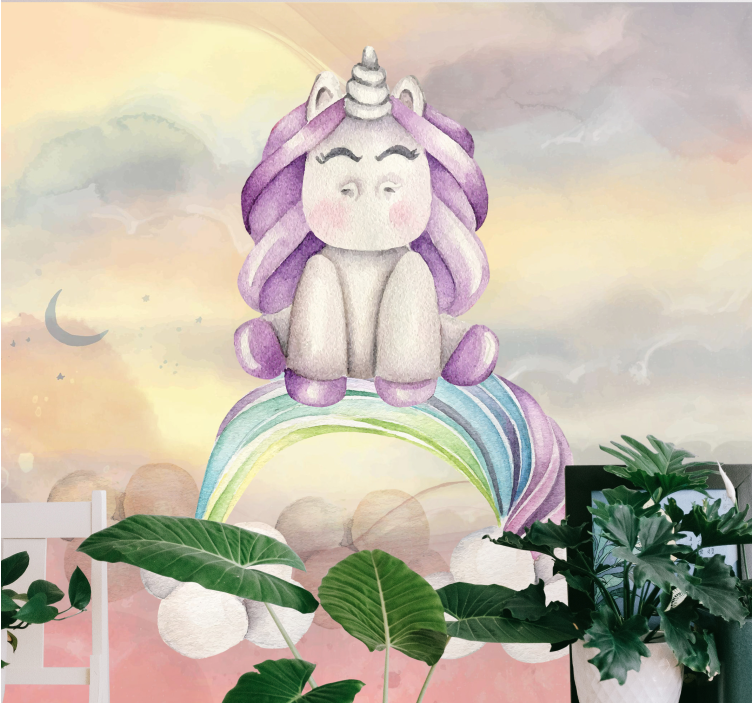 Cute unicorn rainbow fototapeta s čarobnimi motivi - TenStickers
