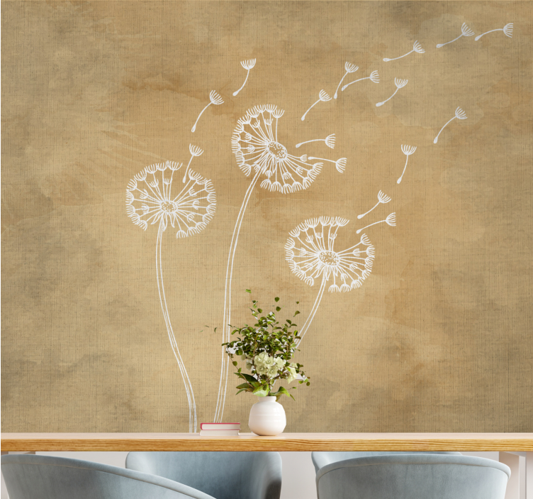 Dandelion seeds floating fototapete cvetje - TenStickers