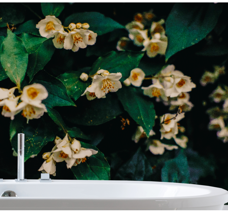 Delicate white blossoms fototapete cvetje - TenStickers