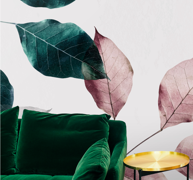 Elegant leaf elements fototapete narava - TenStickers