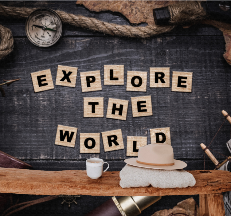 Explore the world fototapeta s citati - TenStickers