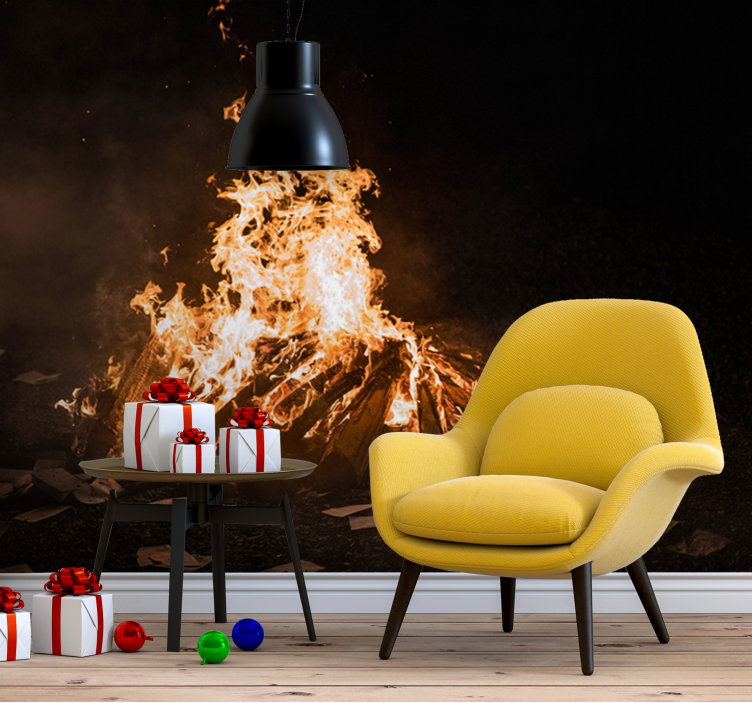 Flaming bonfire scene abstraktni fototapeti - TenStickers
