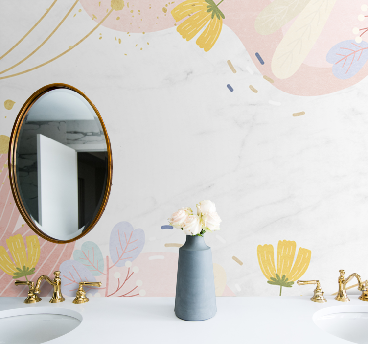 Floral pattern accents fototapete cvetje - TenStickers