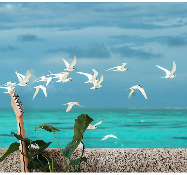 Flying birds scenic fototapete narava - TenStickers