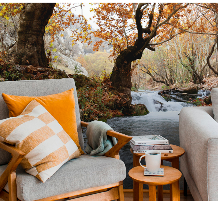 Forest stream serenity fototapete narava - TenStickers