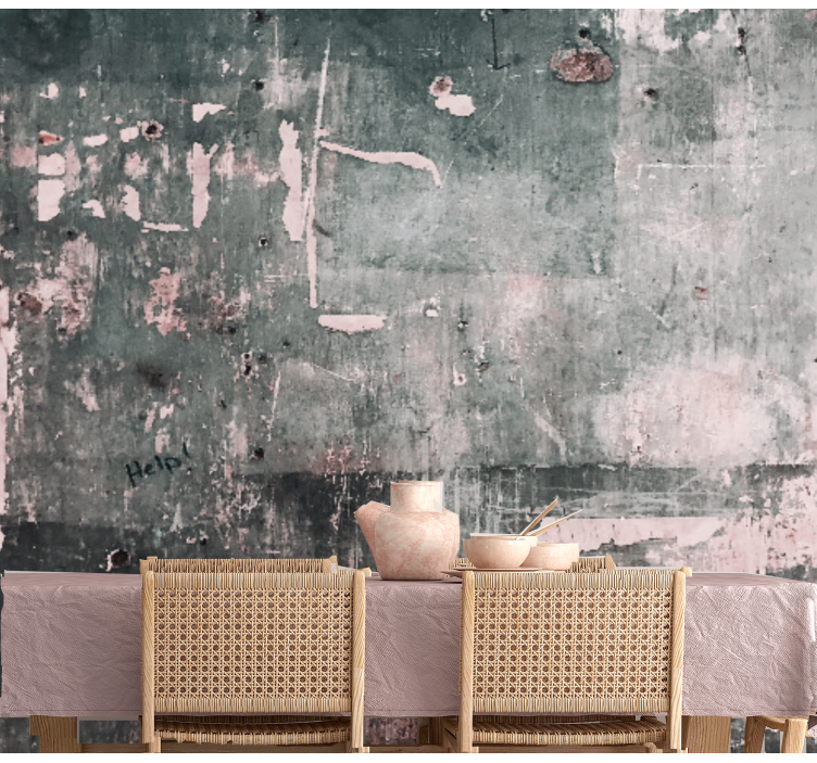 Stenski zid iz sivega in rjavega betona - TenStickers