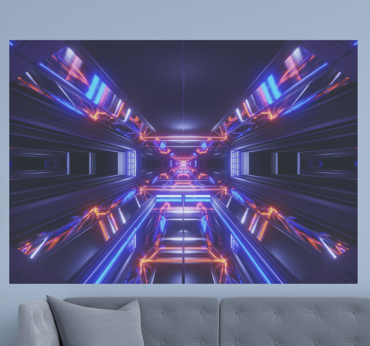 Futuristic neon path abstraktni fototapeti - TenStickers