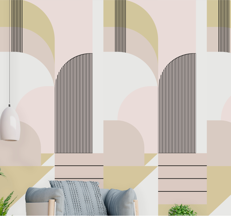 Geometric arched patterns moderna fototapeta - TenStickers