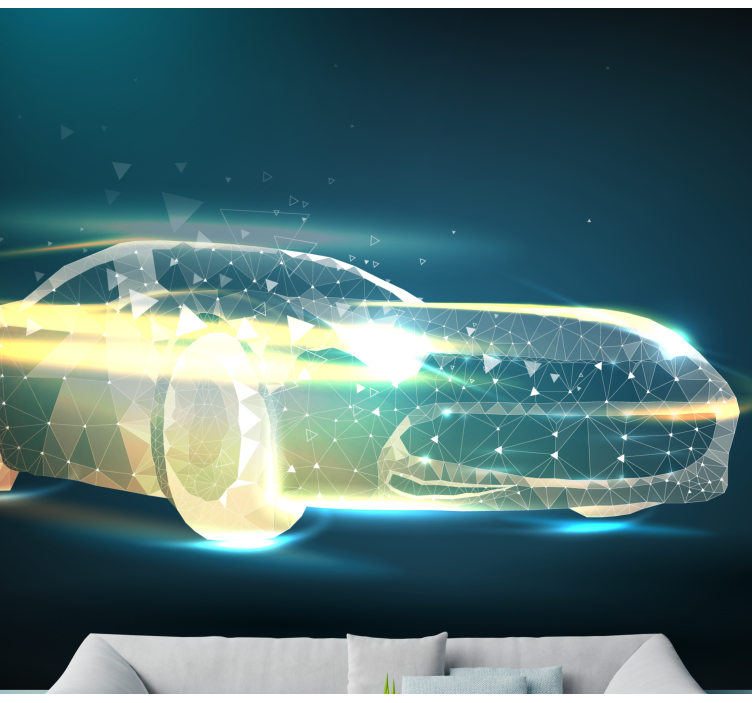 Geometric car motion fototapeta z vozili - TenStickers