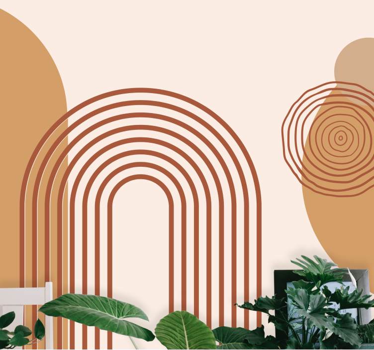 Geometric curved lines abstraktni fototapeti - TenStickers