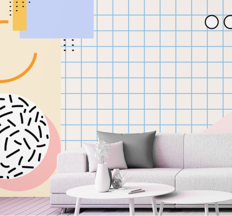 Geometric shapes configuration abstraktni fototapeti - TenStickers