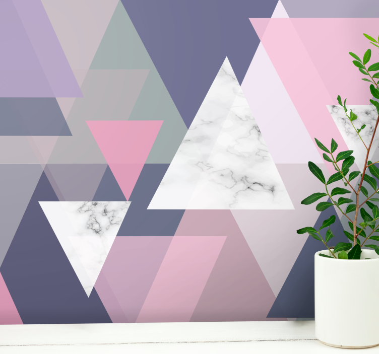 Geometric triangle motifs abstraktni fototapeti - TenStickers
