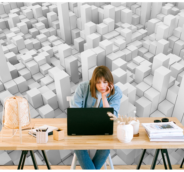 Geometrijske mono strukture Abstraktni fototapeti - TenStickers