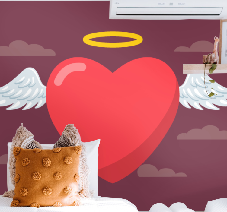 Heart with wings fototapeta ljubezen - TenStickers