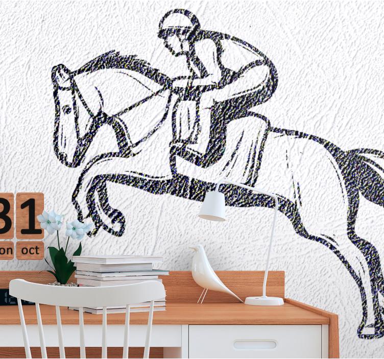 Horse riding jump fototapeta z vozili - TenStickers